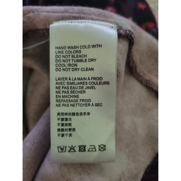 Anthro Seen Worn Kept Brown Floral Velour Long Sleeve Flowy Top Sz M - Picture 6 of 7